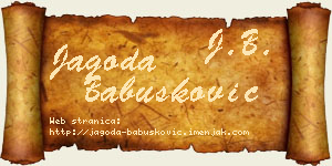 Jagoda Babušković vizit kartica